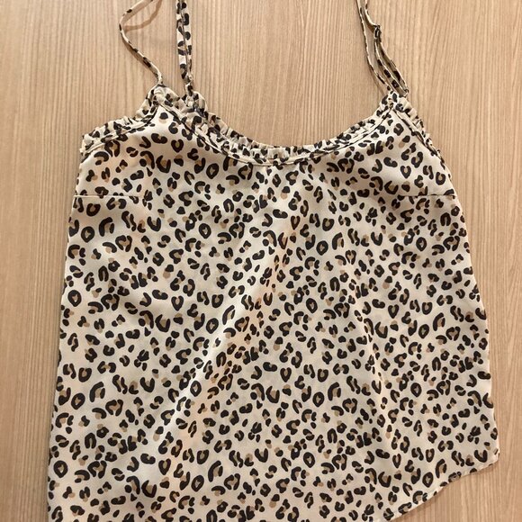 Abercrombie & Fitch Cheetah Print Sleeveless Blouse Small Tank Cami Polyester - Picture 1 of 3